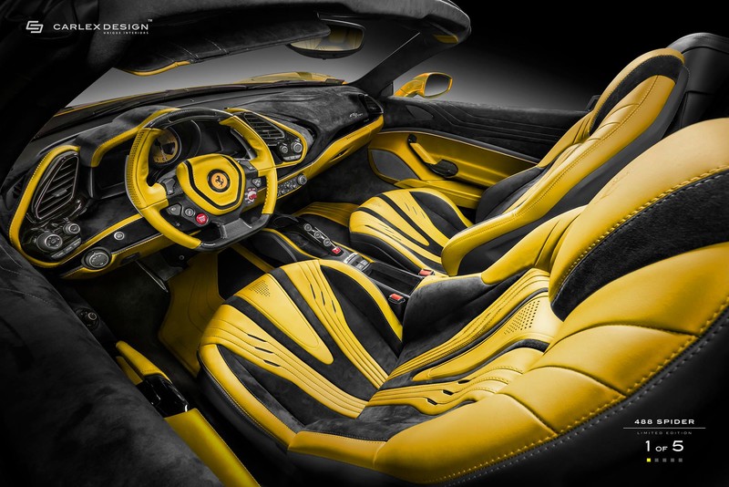 Carlex Design限量推出 《Ferrari 488 Spider》搶眼黃色奢華內裝鋪陳 Carlex Design限量推出 《Ferrari 488 Spider》搶眼黃色奢華內裝鋪陳