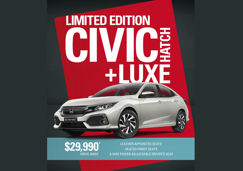 豪華更親近《Honda Civic Hatch》澳洲市場加入全新+Luxe車型 豪華更親近《Honda Civic Hatch》澳洲市場加入全新+Luxe車型