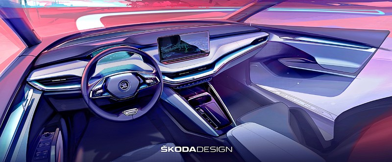 《Skoda Enyaq iV》 內裝手繪草圖亮相!品牌首款純電休旅預定9月1日首演! 《Skoda Enyaq iV》 內裝手繪草圖亮相!品牌首款純電休旅預定9月1日首演!